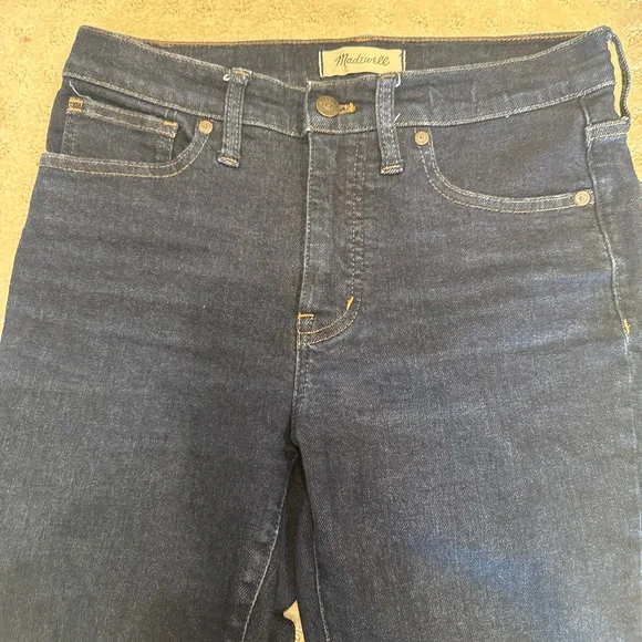 Madewell 9” Mid-Rise Skinny Jeans Size 27 Dark Wash Stretch Denim - Picture 3 of 7